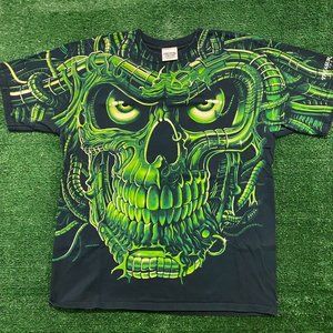 Terminator Robot Cyborg Skull AOP Vintage Movie T-Shirt